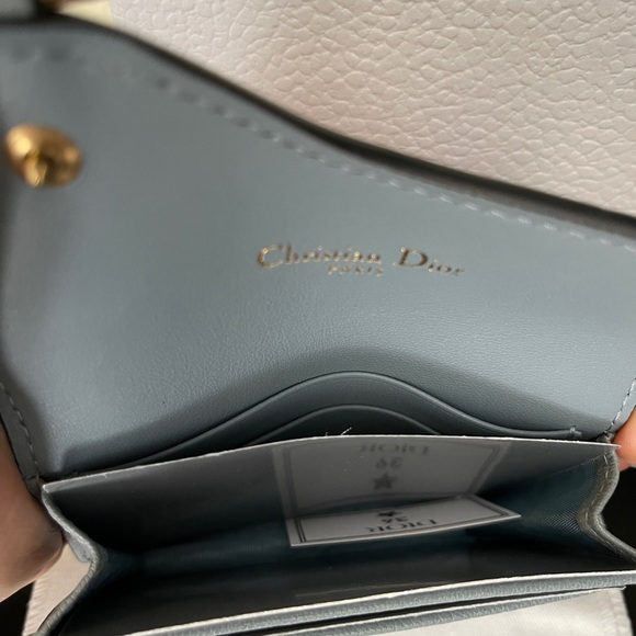 Authentic Brand New Christian Dior Cloud Blue Saddle Flap Card Wallet - Picture 6 of 6